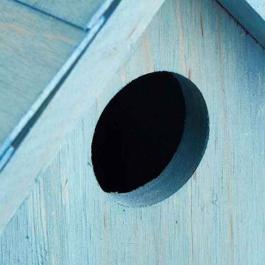 Decorative Wooden Birdhouse 24.5 X 17 X 12 Cm Blue