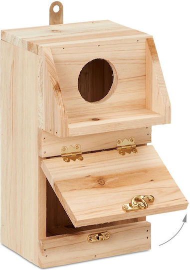 Căsuță Decorativă din Lemn pentru Păsări 24,5 X 14 X 14 Cm Naturală
