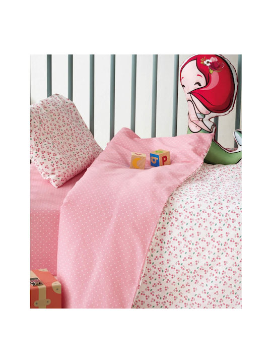 Kentia Cereza Baby Sheets Set Crib Cotton Pink 120x170cm 3pcs