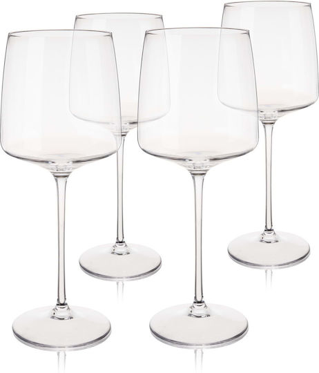 Design Is This Set of Glasses for White and Red Wine made of Glass Stemmed 4pcs
