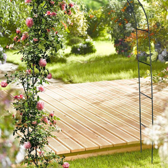 Arcadă Metalică pentru Grădină Flori Cățărătoare Verde Închis 240x140x38 Cm Relaxdays