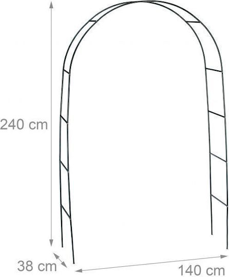 Arcadă Metalică pentru Grădină Flori Cățărătoare Verde Închis 240x140x38 Cm Relaxdays