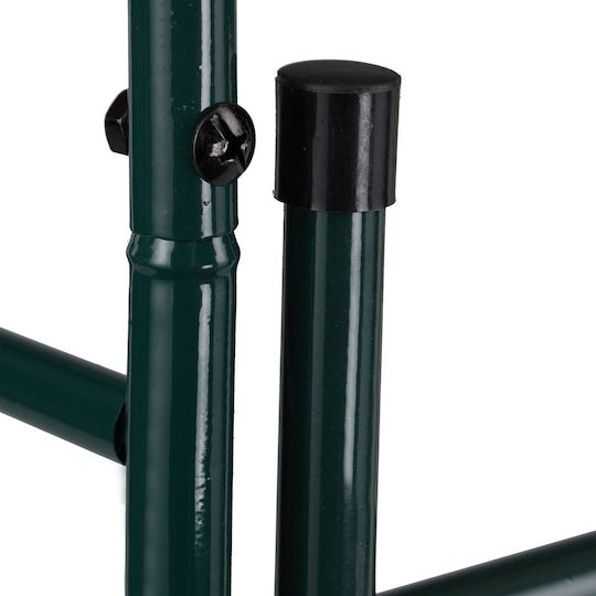 Poartă Metalică Arcuită pentru Flori Cățărătoare Verde Închis 230 X 113,5 X 36,5 Cm Relaxdays
