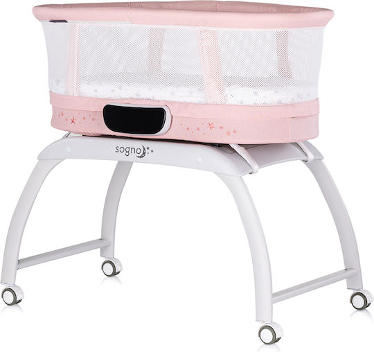 Chipolino Wiege mit Matratze und Rädern Rosa