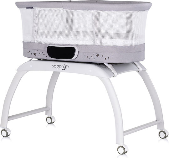 Chipolino Wiege mit Matratze und Rädern Gray