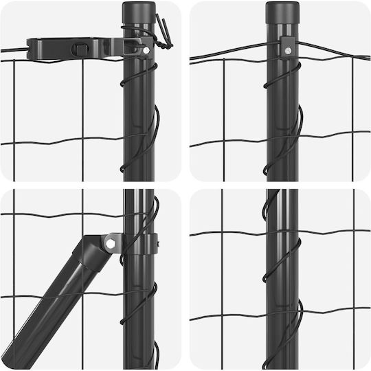 vidaXL Drahtgeflecht Verzinkt Gray 0.6x25m
