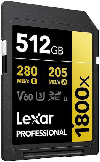 Lexar Profesional 1800X SDXC 512GB U3 UHS-II 270MB/s