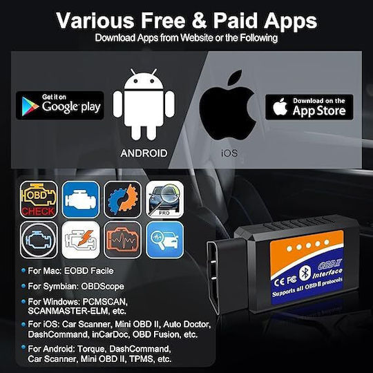 Ricokey Universal Car Diagnostics Bluetooth Tool OBD 2