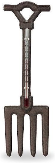 Termometru Analog Vintage de Exterior Formă de Furcă Relaxdays Maro din Fontă 30 X 9 X 1.5 Cm Termometru Analog Vintage de Exterior Formă de Furcă Relaxdays Maro din Fontă 30 X 9 X 1.5 Cm