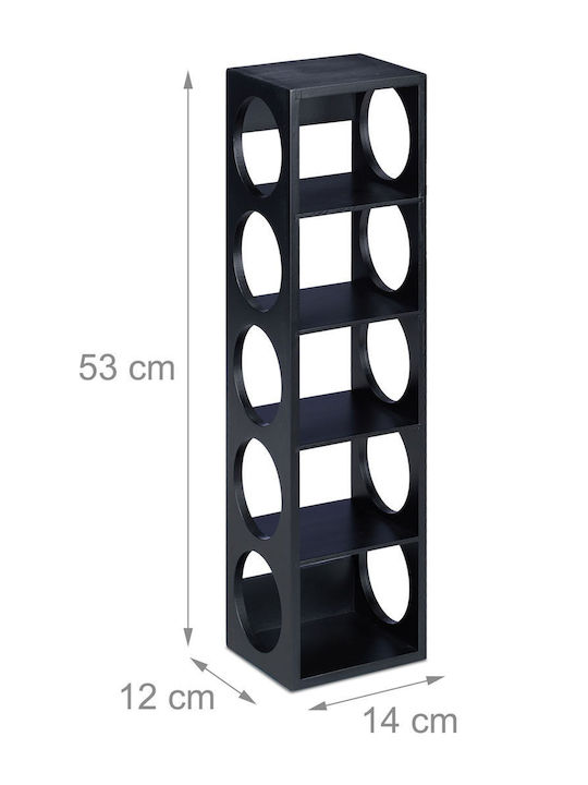 Suport pentru sticle de vin din bambus, 2 bucăți, negru, 53 x 14 x 12 cm