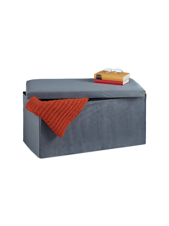 Relaxdays Hölzernes Aufbewahrungsbox mit Deckel Gray 38x77x39cm 1Stück