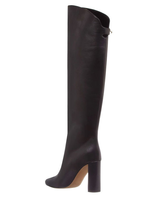 Leather High Heel Women's Boots  Adriana Black