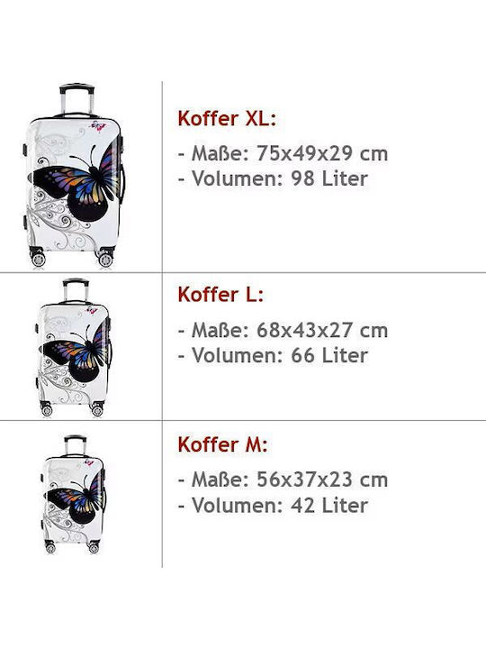 Set de bagaje Monzana Exopack din policarbonat multicolor 3 piese 56 X 37 X 23 cm 68 X 43 X 27 cm 75 X 49 X 29 cm