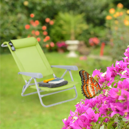 Foldable Lounge Chair Leg Green 38.5cm x 58cm x 112cm Relaxdays