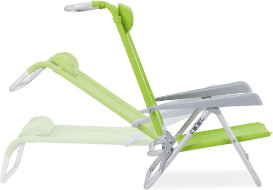 Foldable Lounge Chair Leg Green 38.5cm x 58cm x 112cm Relaxdays