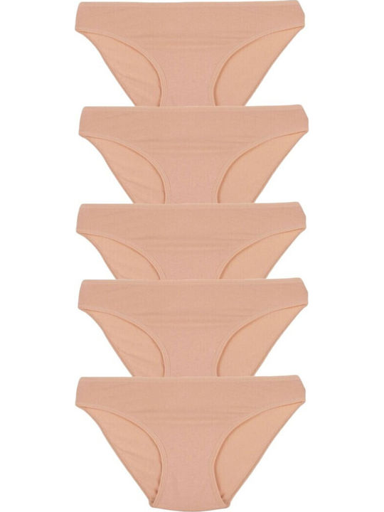 Aurelia Βαμβακερά Ψηλόμεσα Γυναικεία Slip MultiPack Beige
