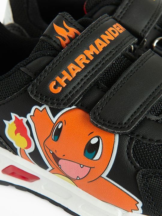 Pokemon Παιδικά Sneakers με Σκρατς & Φωτάκια Μαύρα