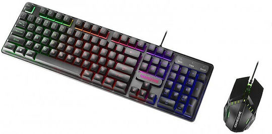 Tracer GameZone Boost Σετ Gaming Πληκτρολόγιο με RGB φωτισμό & Ποντίκι (Αγγλικό US) Γκρι