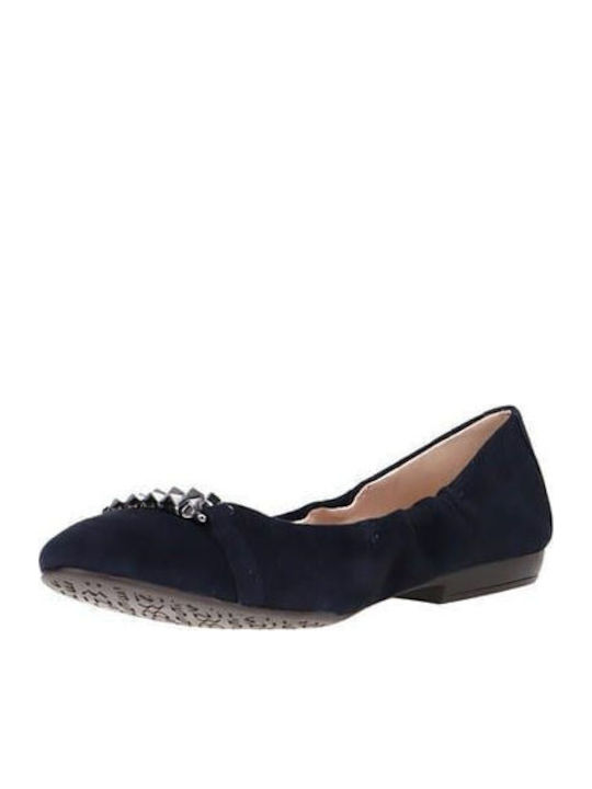 Glind Flats Suede Γυναικείες Μπαλαρίνες σε Μπλε Χρώμα