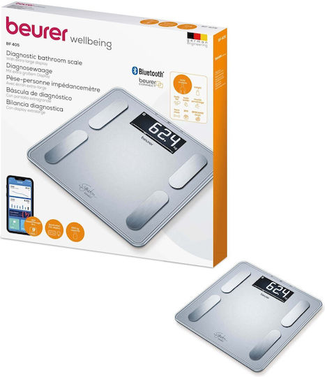 Beurer Smart Ζυγαριά 200kg με Λιπομετρητή & Bluetooth Ασημί