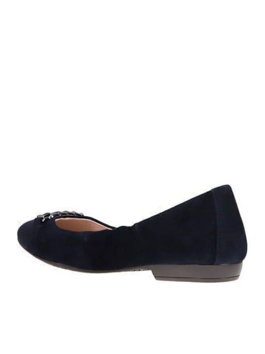 Glind Flats Suede Γυναικείες Μπαλαρίνες σε Μπλε Χρώμα
