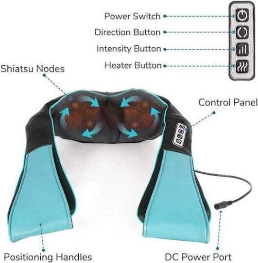Songen Pillow Massage Shiatsu for the Neck, the Waist, the Back & the Legs with Infrared Heat Black