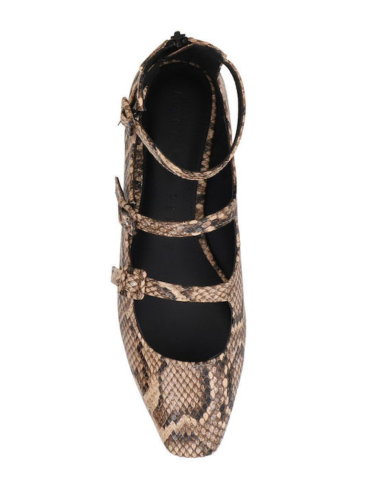 Damen Ballerinas in Beige Farbe