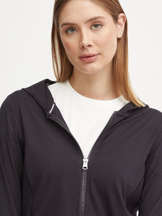 Women's Sweatshirt Jacket Hooded Black