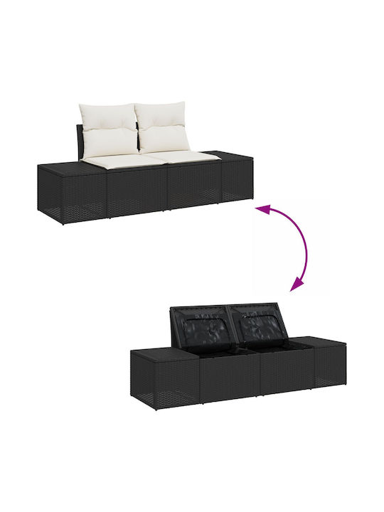 Zweisitziges Sofa Außenbereich Rattan mit Kissen 55x55x37cm
