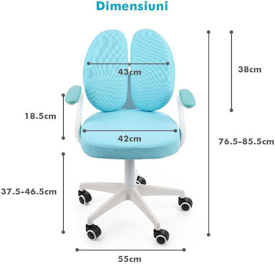 Kinderstühle Schreibtischstuhl 2 Seite Blau 55x55x76,5-85,5cm