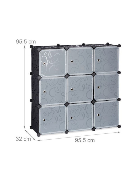 Βιβλιοθήκη Black 95.5x95.5x32εκ.
