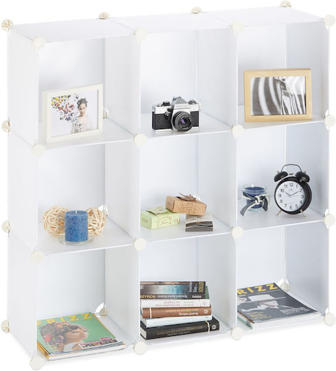 Bibliotecă Albă 95,5x95,5x32 cm