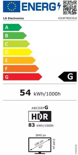 LG Смарт Телевизор 43" 4K UHD Direct LED 43UR78GC0LK HDR (2023)