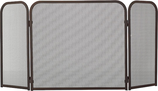 Zogometal Metallic Fireplace Screen with 3 Panels 50x23x53cm