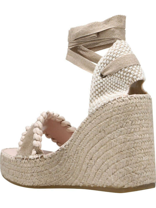 Damenplattformen Beige