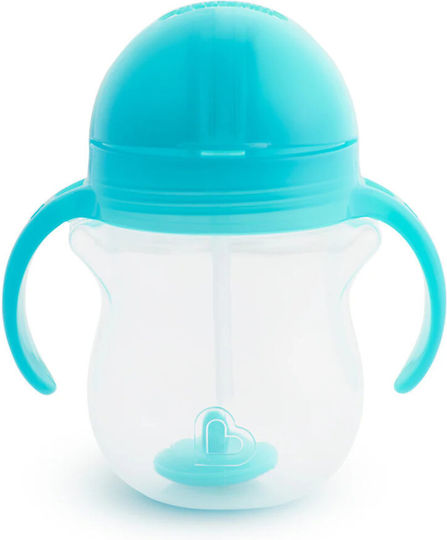 Munchkin Toddler Cup with Handles and Straw Click Lock Plastic Light Blue 207ml for 6m+