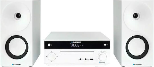 Blaupunkt Ηχοσύστημα 2.0 MS30BT 40W με CD / Digital Media Player και Bluetooth Λευκό