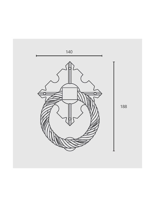 Zogometal Knocker Front Door 207 with Rosette