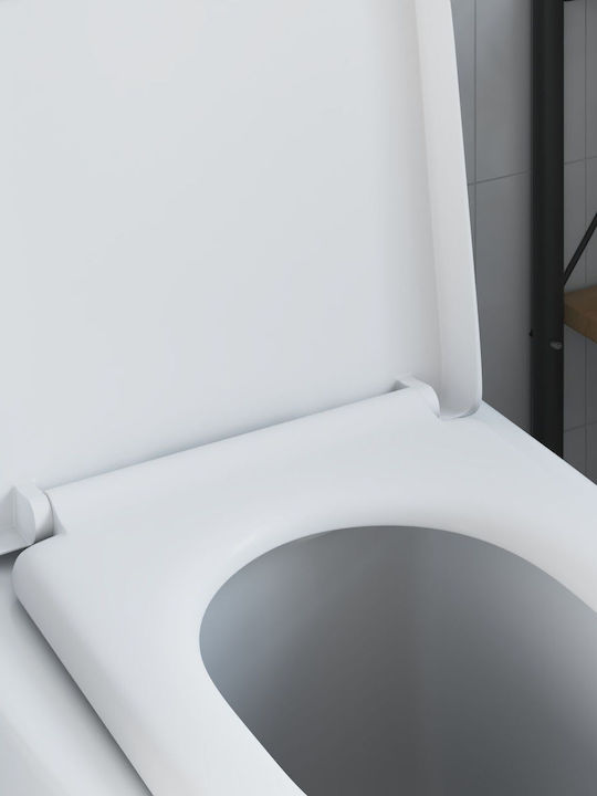 vidaXL 42002357 Capac WC Închidere lentă Plastic Alb