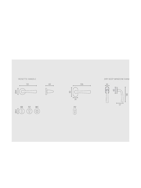 Zogometal Lever Front Door with Rosette Right Black