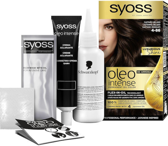 Syoss Oleo Intense Боя за коса Без амоняк 4-86 Шоколадово кафяво 50мл