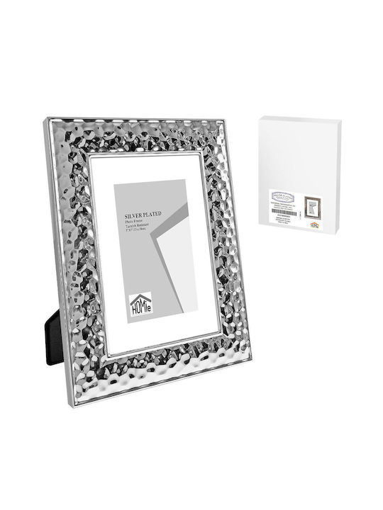 HOMie Hammered Silver Plated Photo Frame with Silver Frame