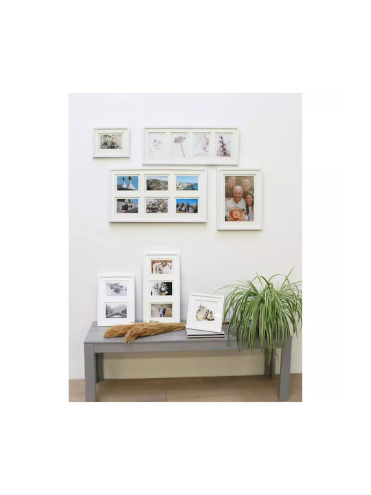 Deknudt Multi Wooden Picture Frame 6 Photos with White Frame S65KK1P6 10.0X15.0