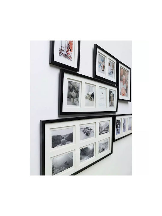 Deknudt Multi Wooden Picture Frame 6 Photos Black Frame