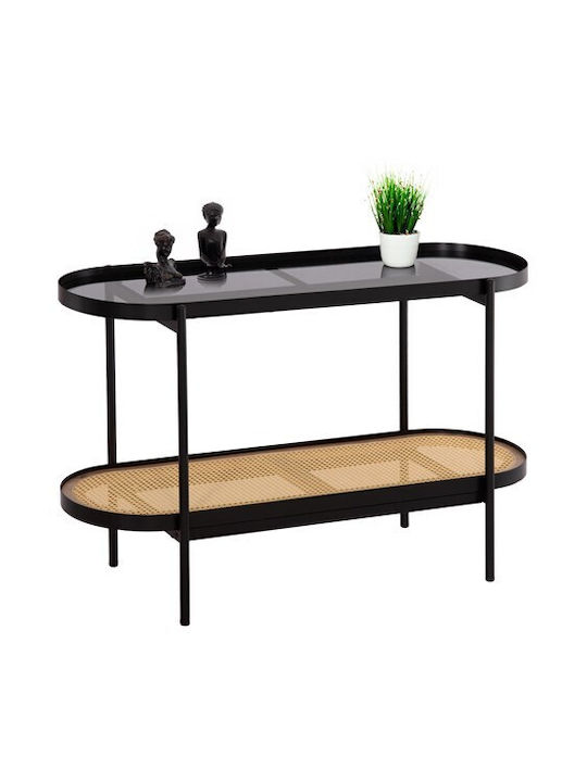 Seitz Console Table Metal with Glass Surface Natural L120xW38xH76cm