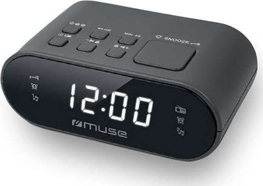 Muse Muse Tischuhr Digital mit LED Wecker & Tischradio Schwarz M-10CR