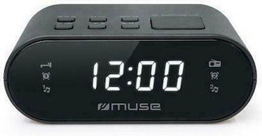 Muse Muse Tischuhr Digital mit LED Wecker & Tischradio Schwarz M-10CR