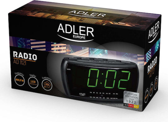 Adler AD-1211 Масов Дигитален Часовник LED с Будилник и Радио Черен AD 1211