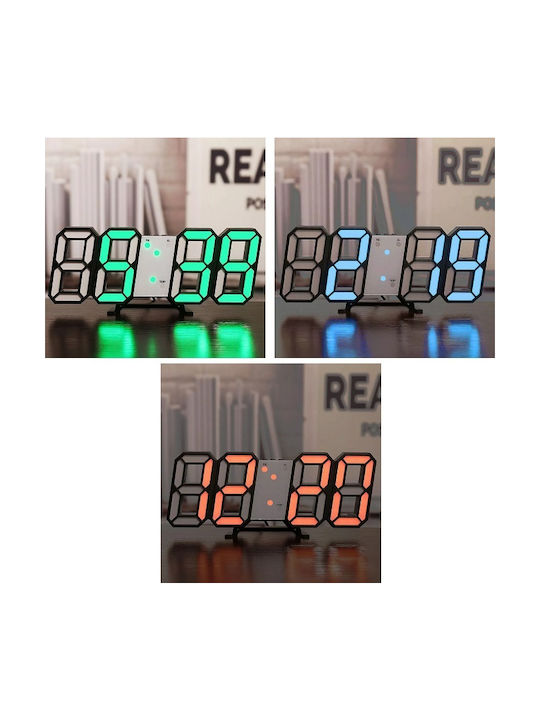 Tabletop Digital LED Clock With Black Alarm Clock 907199