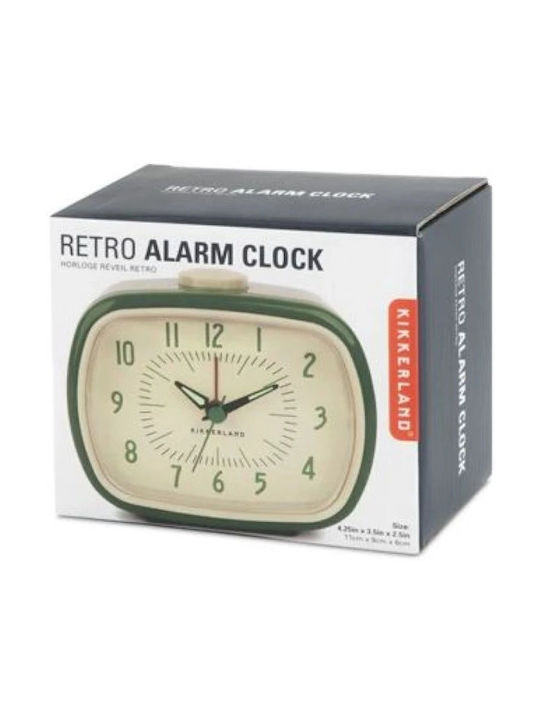 Kikkerland Retro Green Επιτραπέζιο Ρολόι με Ξυπνητήρι AC08-G